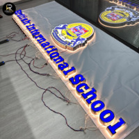 Letrero Decorativo Personalizado para Exteriores, Resistente al Agua, con Luces LED, de Acrílico y Acero Inoxidable, Iluminación Frontal y Trasera