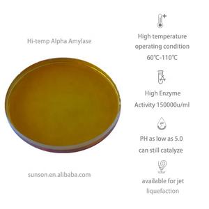 Amylase-A à hautes températures thermostable liquide de l'<span class=keywords><strong>enzyme</strong></span> 150000u/ml d'amylase-alpha 60-110 ℃ pour la liquéfaction d'amidon, condiments - Product Image 2