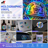 Película de Vinilo Holográfica Autoadhesiva, Resistente al Agua y a los Rayos UV, Brillante, para Impresión de Pósteres, para Plotter de Corte