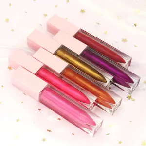 Kozmetik satıcıları toptan özel etiket lipgloss hiçbir logo parlak lipgloss