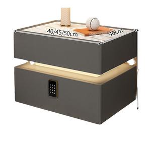 <span class=keywords><strong>Table</strong></span> <span class=keywords><strong>de</strong></span> Chevet Intelligente en Bois Luxe pour Chambres d'Hôtel, Noire et Blanche, avec Lumières LED, Verrouillage par Empreinte Digitale et Haut-Parleur - Product Image 2