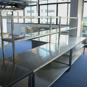 HELAXEN Paslanmaz Çelik Tezgah Ayarlanabilir Yükseklikli Ayaklar Fırçalanmış Mat Kaplama 300kg/m Yük Kapasitesi-Ticari Ağır Hizmet Tipi Mutfak - Product Image 6