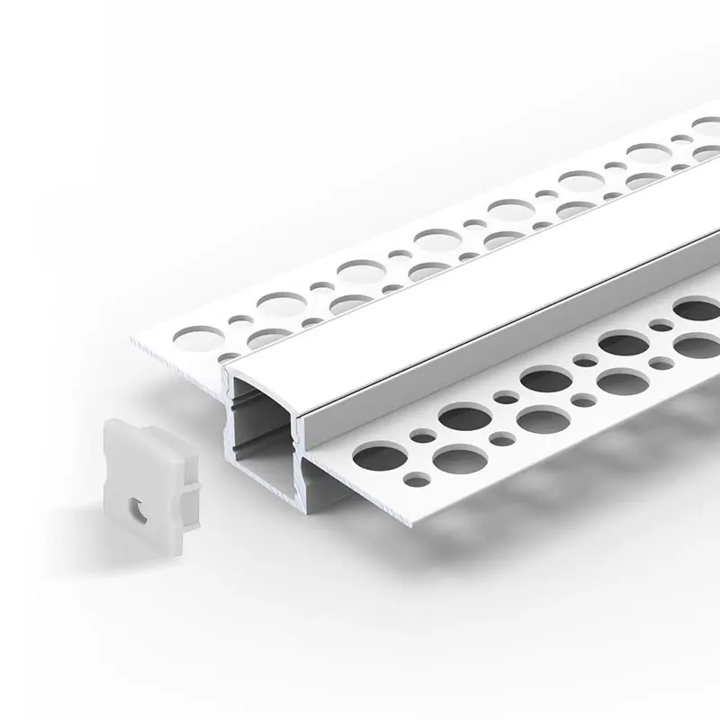 Tira de luz led lineal K6 para techo, disipador de calor de extrusión 6063 con cubierta pmma de pc, yeso en paneles de yeso, perfil led de aluminio