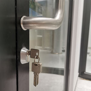 ประตูอลูมิเนียมบานกระจกสองชั้นฉนวนกันความร้อนประตูพาณิชย์สำหรับร้านค้า - Product Image 4