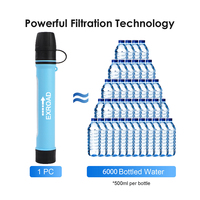 Paille filtrante à eau personnelle ultralégère en ABS imperméable personnalisée Exroad, filtration des bactéries et des virus, camping, randonnée, escalade