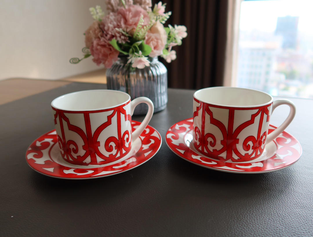 double cup and saucer