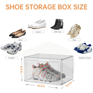 Transparent PET Rectangle Plastic Acrylic Stackable Magnetic Door High Quality Durable Eco-Friendly <b>Foldable</b> Shoe Storage <b>Box</b> - Product Image 2