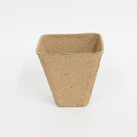 Zware, biologisch afbreekbare pulp zaailingpotten met drainagegaten, 0,7 gallon vierkante kweekpotten, inclusief tray, milieuvriendelijke tuinpotten