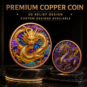 Koin Tembaga Murni 999 1 oz Bergaya Grafiti Berwarna Seri Naga Relief Tinggi 3D UV Edisi Kolektor - Product Image 3