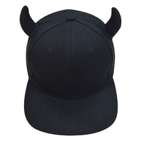 Casquette de baseball à bord plat 6 panneaux Casquettes de sport hip-hop rappeur Casquettes Snapback personnalisées avec corne