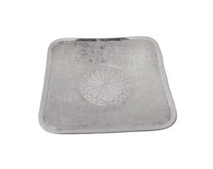 Premium Hot Sale Fancy Luxury Aluminum <b>Square</b> Shape Tray with Nickel Finish for Home Decoration and Living Room Kitchen Usage - Product Image 1
