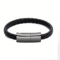 Bracelet en cuir avec câble USB de type C et micro USB pour la charge rapide et la synchronisation des données