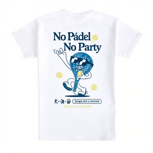 T-shirt No Pdel No Party bianca da uomo, girocollo, manica corta, abbigliamento promozionale - Product Image 2