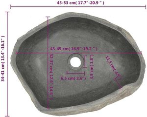 Fregadero de encimera de piedra de Río Natural ovalado moderno personalizado CF, lavabo de baño moderno para el hogar, Hotel, comedor, lavabo de encimera - Product Image 3