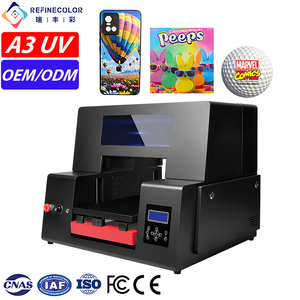 Refinecolor Solution Jet d'Encre Imprimante UV A3 Équipement à Plat Imprimante UV DTF pour Production Personnalisée de Logos, Cartes et Coques de Téléphone - Product Image 1