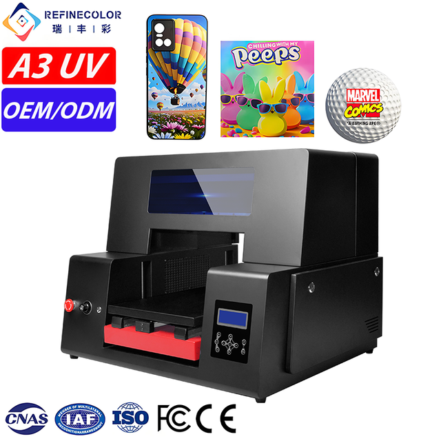 Refinecolor Inkjet Solution A3 Uv Printer Flatbed Equipment uv dtf printer machine For Custom Logo Card Phone Case Production