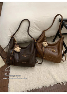 Bolso de Hombro Portátil de Cuero PU Suave Extra Grande con Cremallera y Correa Única, Colección Vintage 2025, Moda Femenina, Oferta de <span class=keywords><strong>Black</strong></span> <span class=keywords><strong>Friday</strong></span> y Navidad - Product Image 4