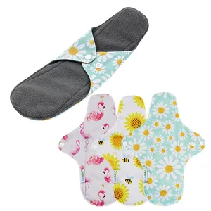 Ananbaby OEM Washable Bamboo Charcoal Menstrual pads Reusable Sanitary Pads for women menstrual