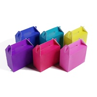Caja Misteriosa Rosa Intenso de Cartón Degradable, Caja para Comida de Color, Tamaño Personalizado, Logotipo, Cumpleaños, Juguete, con Asas