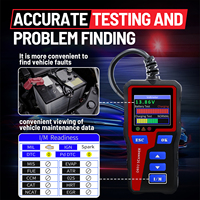 Escáner OBD2 12V Rojo AT300 Lector de Códigos OBDII Analizador de Motor para Diagnóstico de Vehículos