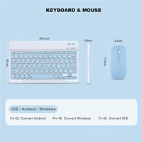 Keyboard dan Mouse Nirkabel Bluetooth 78-Tombol 10-Inci Tipis Portabel Isi Ulang untuk Tablet