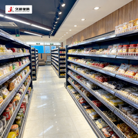 Étagères de supermarché JIUSHUN, rayonnages de marché, rayonnages métalliques robustes personnalisés pour supermarché