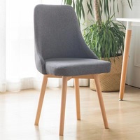 Style nordique pas cher tissu sièges dossier pieds en bois massif rotation meubles de maison chaise de bureau à domicile chaise de salon