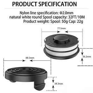 <b>Lawn</b> <b>Mower</b> Parts 3405685 Replacement Trimmer Line Spool 1.6mm/32FT Spool Cover Cap TLE-02-1 for Einhell GC-ET 4530 RTV TCR GLR - Product Image 5