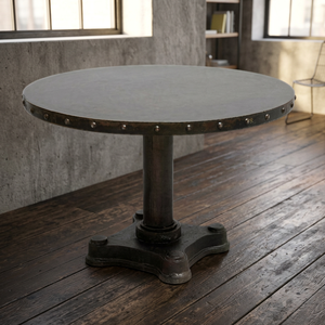 Mesa de Comedor Redonda Plegable de Hierro Fundido Estilo Industrial y Rústico, para 4 Personas, Ideal para Hoteles y Villas - Product Image 3