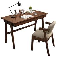 Bureau rectangulaire moderne en bois massif pour le bureau, l'étude, la salle à manger - Design simple pour les élèves du primaire