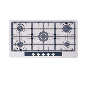 5 brûleurs plein noir 90cm verre cuisinière à gaz allumage électrique cuisinière batterie USB énergie solaire acier inoxydable usage domestique - Product Image 1