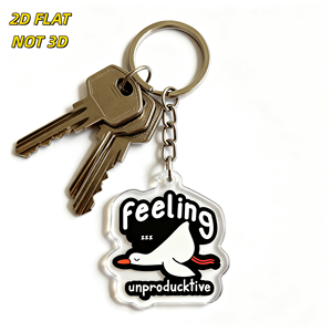 Portachiavi in acrilico a forma di anatra che si sente insonnata, divertente oca addormentata con design ZZZ e <span class=keywords><strong>gioco</strong></span> di <span class=keywords><strong>parole</strong></span>, ciondolo trasparente bifacciale - Product Image 3