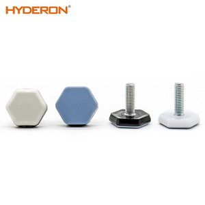 Plaque pivotante Hyderon, pieds réglables, base hexagonale en plastique pour meubles, design minimaliste, durable - Product Image 1