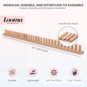 Cadre à tricoter en bois avec picots pour écharpe et couverture DIY, outil artisanal fait main, décoration intérieure - Product Image 2