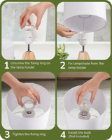 Support en bois personnalisé, lampe de lecture flexible en bois rechargeable par USB, lampe de bureau à LED, ampoules à intensité variable, lampe de table à LED