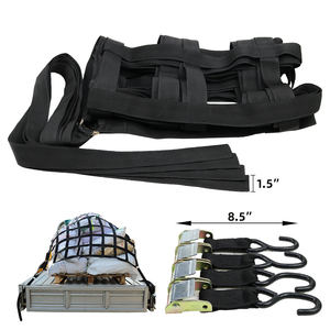 Nhiệm Vụ Nặng Nề Tùy Chỉnh 1 "Vải Hàng Hóa <span class=keywords><strong>Net</strong></span> Với D Nhẫn & Cam Khóa Tie-Xuống Ratchet Dây Đeo Cho Pick up Xe Tải Giường - Product Image 5