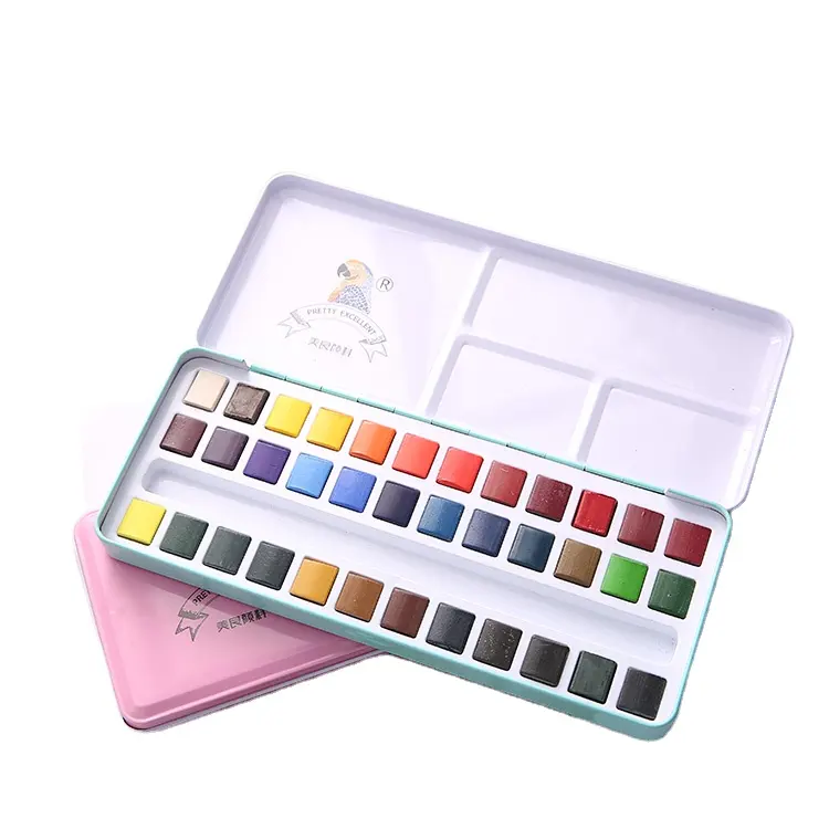 MeiLiang 36 colori Set di pittura ad acquerello solido regalo Aquarelle con tavolozza, strumenti di pittura pennelli forniture d'arte per artisti