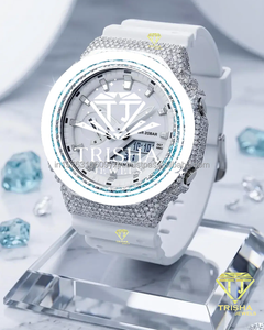 Reloj de Diamantes Moissanite VVS Azul Más Vendido, Esfera Blanca de Plata de Ley 925, Reloj de Diseño de Lujo con Incrustaciones de Diamantes al Mejor Precio - Product Image 2