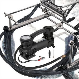 Pompe à air électrique 12V robuste sans fil pour pneus 4x4, 2 buses, 120 psi, moniteur de pression des pneus, faible bruit pour véhicule ABS - Product Image 4