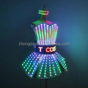 Vestido Luminoso con Espejos y Luces LED de Colores Zhongda para Bailarinas, DJ, Cantantes y Artistas de Bar, Ropa Brillante para Mujer - Product Image 6