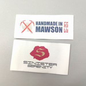 Wholesale Customized Sustainable Center Fold Double-sided Woven Neck <b>Label</b> with Eco-Friendly Screen Printing - Product Image 2