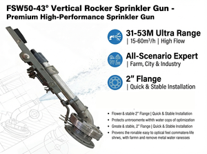 ปืนฉีดน้ำสำหรับพื้นที่เพาะปลูกขนาดใหญ่ ประสิทธิภาพสูงสำหรับการชลประทานทางการเกษตร - Product Image 2