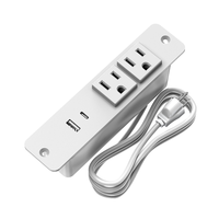 Einbau-Möbelsteckdosenleiste mit USB-A- und USB-C-Anschlüssen, Flächenbündige Tischsteckdose für Gewerbliche Nutzung
