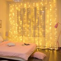 Guirnalda de Luces Navideñas Tipo Cortina, Guirnalda Navideña para Ventana con Alimentación USB, Luces LED Impermeables IP65 para Fiestas