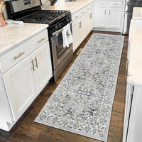 Tapis de couloir en velours cristal lavable imprimé, long tapis de sol de cuisine antidérapant avec support en gel, écologique