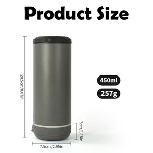 Refroidisseur de canettes de bière personnalisé 4-en-1 en acier inoxydable de 16 oz, écologique, fin, avec revêtement poudré, haut-parleur et couvercles – Vente en gros - Product Image 4