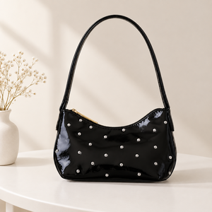 High Quality Women PU <b>Leather</b> Shine Shoulder Bag Underarm <b>Purse</b> Holds Phone Wallet Makeup Wholesale - Product Image 1