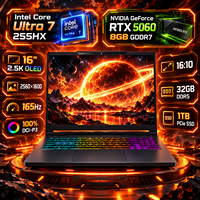Ordinateur portable de jeu AI 16 pouces Intel Core Ultra 7 255HX RTX 5060 8 Go GDDR7 32 Go DDR5 1 To SSD OLED 165 Hz QHD+