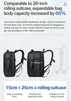 Sac à dos multifonctionnel extensible haut de gamme personnalisable en stock pour hommes, grande capacité, voyage, loisirs, trajets quotidiens