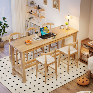 Tutto in legno massello tavolo da pranzo alto Bar divisorio per soggiorno famiglia balcone o piccolo appartamento divano lato lungo tavolo - Product Image 2